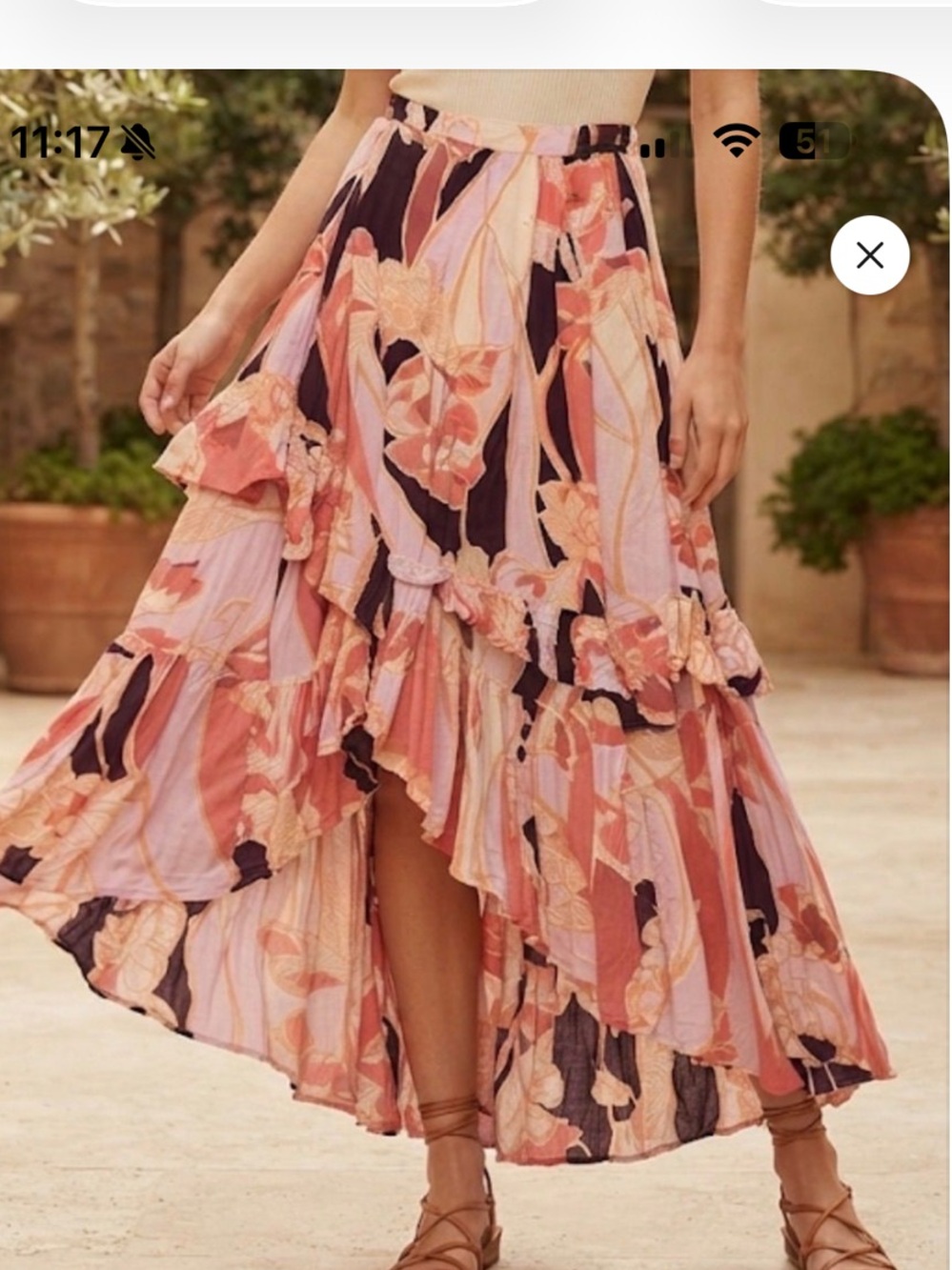 Free People Bring Back The Summer Tiered Ruffle Floral Maxi Dress Sz 10 Boho